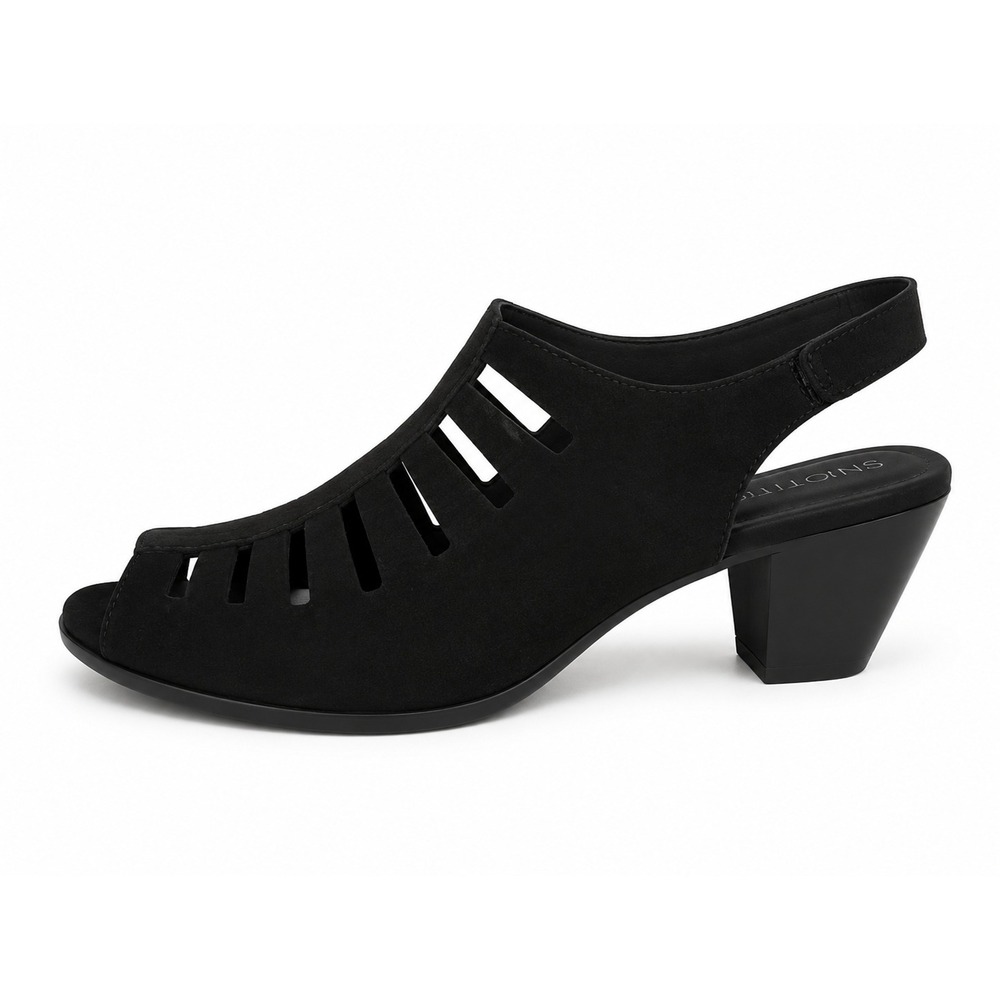 Munro American Womens Size 11M Heels Black‎ Slingback Cutout Caged Chic Sandals